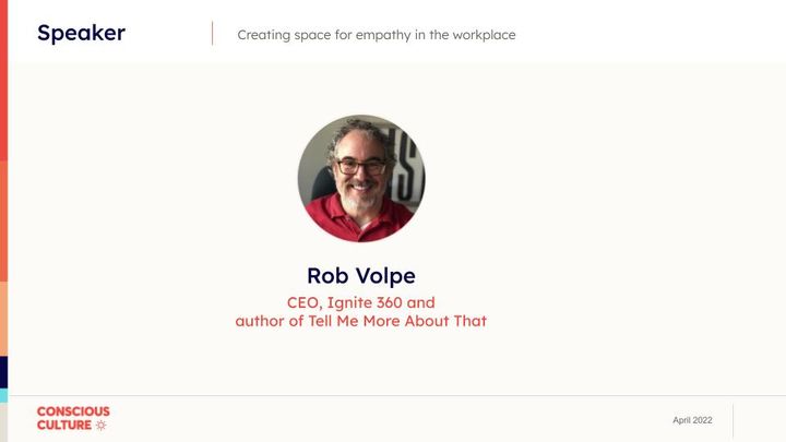 A photo of Rob Volpe with his name and job title below. He is wearing a red polo shirt and glasses.